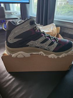 Merrell Men's Moab 3 Stitch Mid Hiking Boots Leather & Mesh Black Coyote - 11.5
