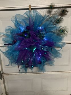 Christmas peacock wreath