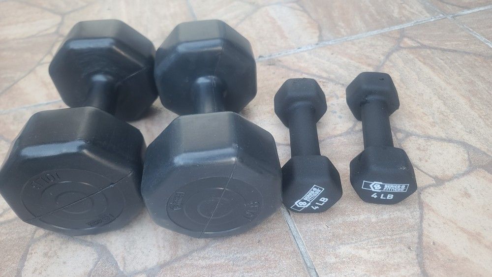 10lb. Pair And 4 Lb.s Pair Dumbbells Great Condition