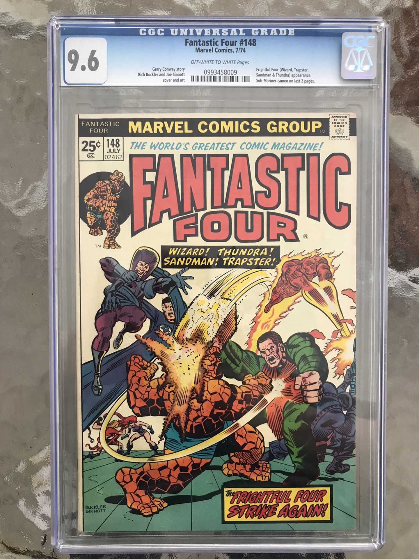 Fantastic Four #148 (1974) CGC 9.6 — O/w to White Pgs; Frightful Four app.