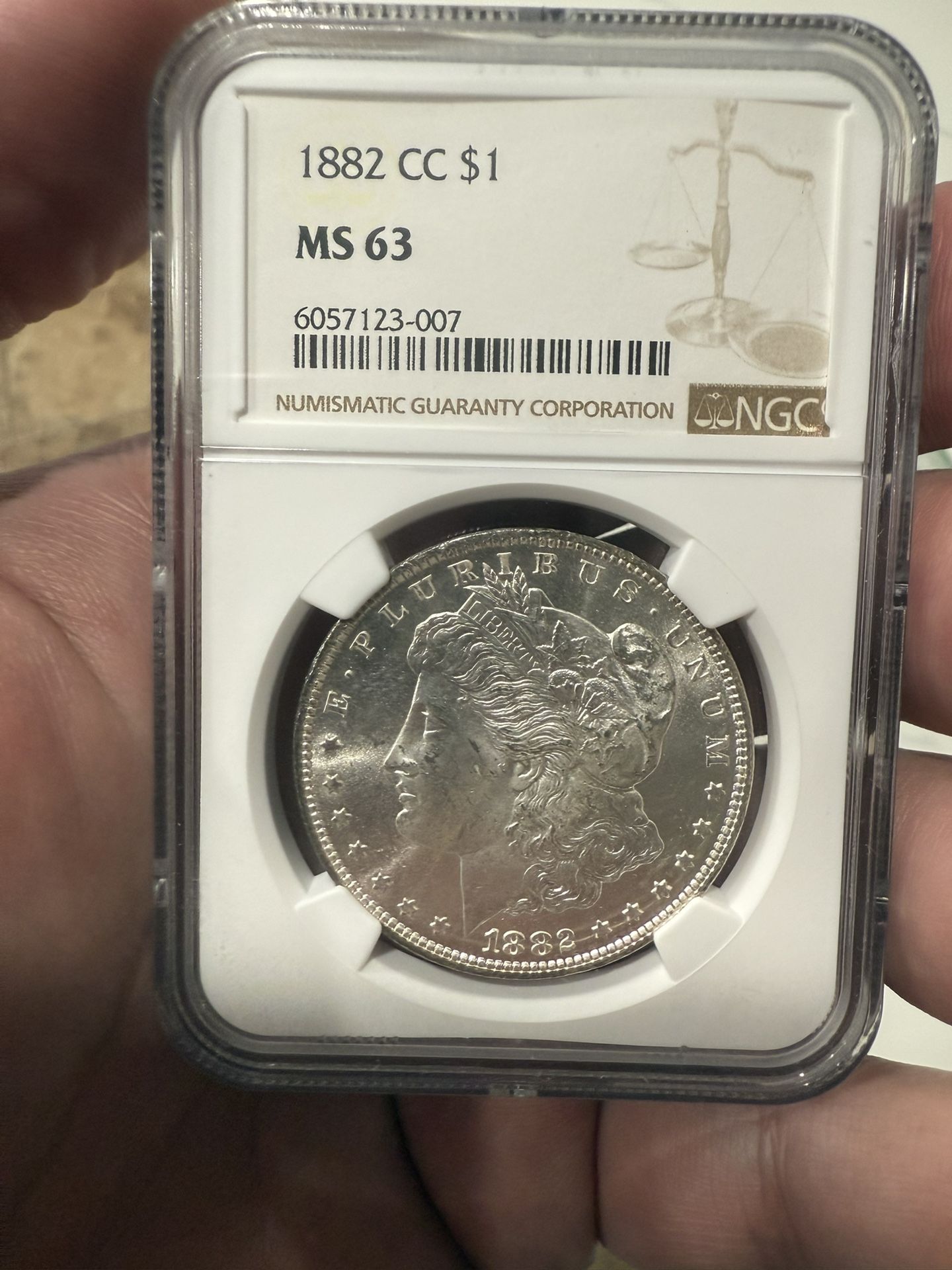 1882 CC Morgan Silver Dollar MS63