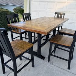 Rustic Dining Table With 6 Chairs 