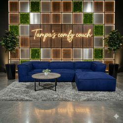 🛋️ Restoration Hardware Royal Blue Modular Sofa w/Ottoman (Delivery Available!! )