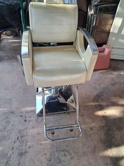 Hydraulic Barber Chair Cream Vinyl