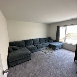 Large Sectional Couch // Blue, Blue Grey 