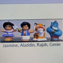 Jasmine, Aladdin, Rajah, Genie
