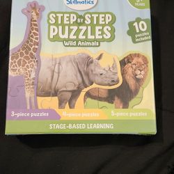 Skillmatics Step by Step Puzzle - 40 Piece Wild Animal Jigsaw & Toddler Puzzles,