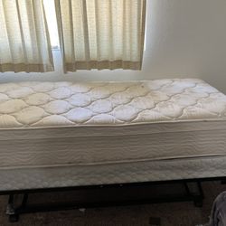 Twin Mattress, Collapsible Bed Frame, Stool