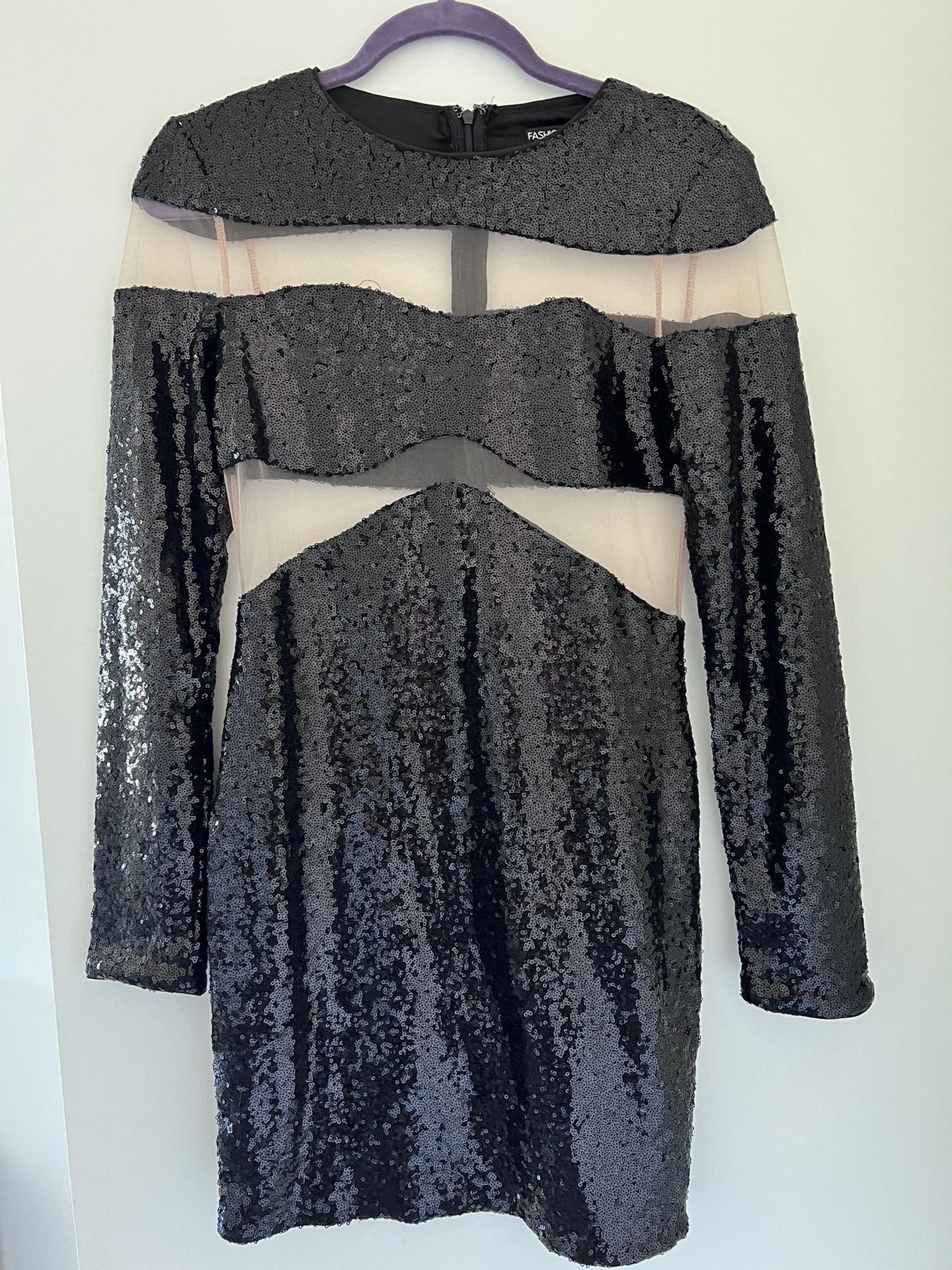 Black sequins dress