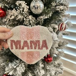 NEW MAMA Beaded Coin/makeup Bag 5x5 Inches