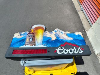 VINTAGE Coors Beer LED Scrolling Message Board and Clock Lighted Sign Rookies