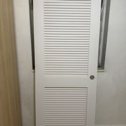 (2) Wooden Louver White  30X80 New Doors