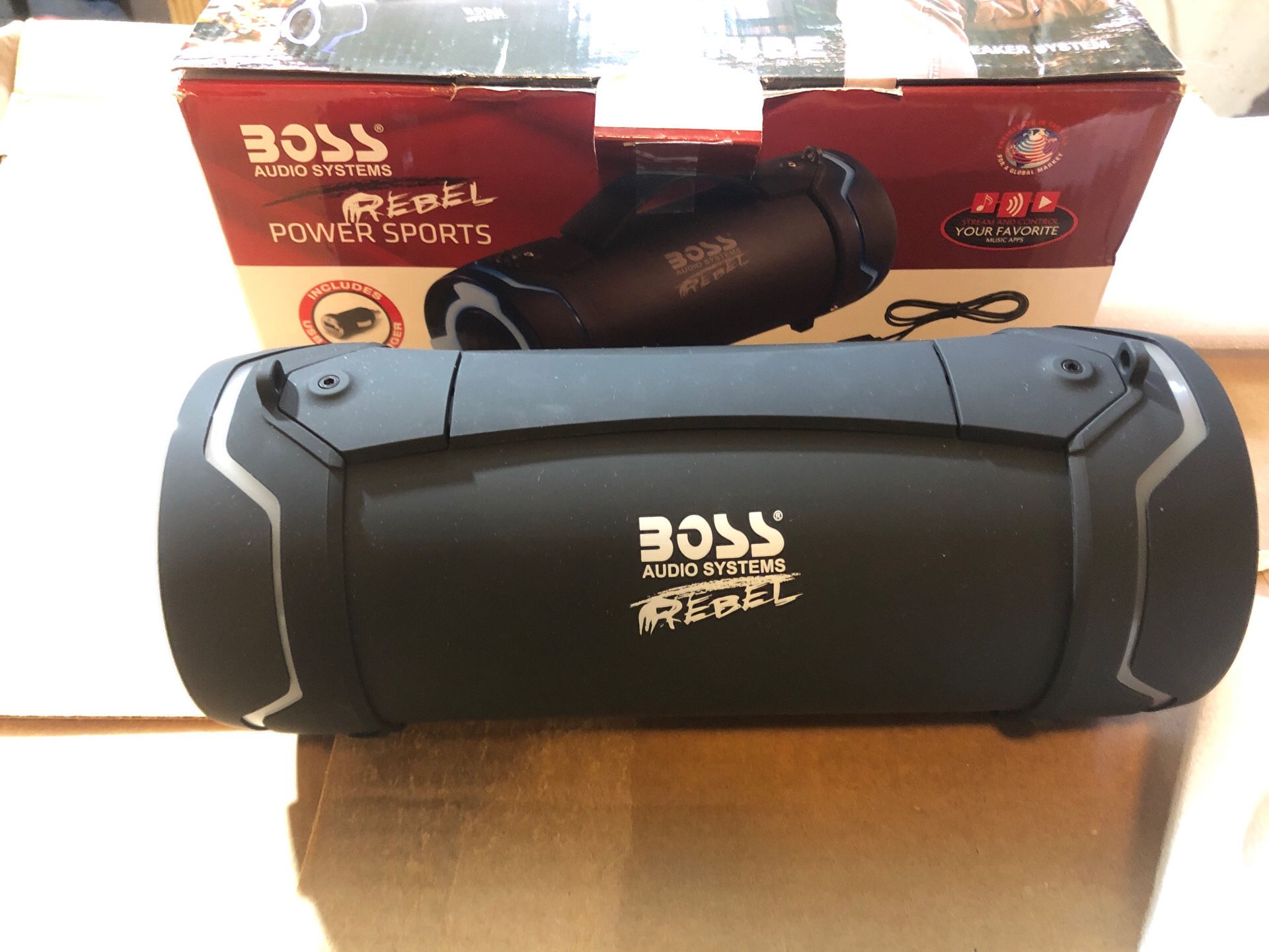 Boss audio rebel power sports Bluetooth speaker opened box