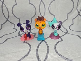 Littlest Pet Shop Russell Hedgehog & Penny Ling Panda Toys McDonald's Set Of 3