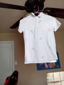 Cat & Jack pink-crocodile button shirt