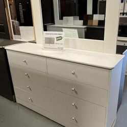 8 Drawer White With Mirror 