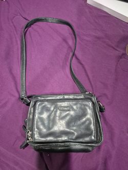 Fossil Black Leather Crossbody Bag