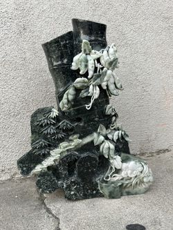 Chinese Jade Bamboo Statue ( Stone )