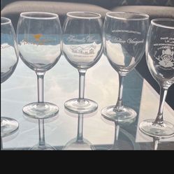 5 Local Winery Glasses/wine Sack