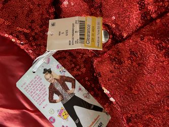 Girls Jojo Siwa Red Sequin Moto Jacket