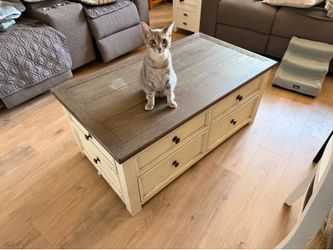 Farmhouse Lift-Top Coffee Table w/ Storage Drawers