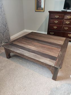 Square Wooden Slatted Table