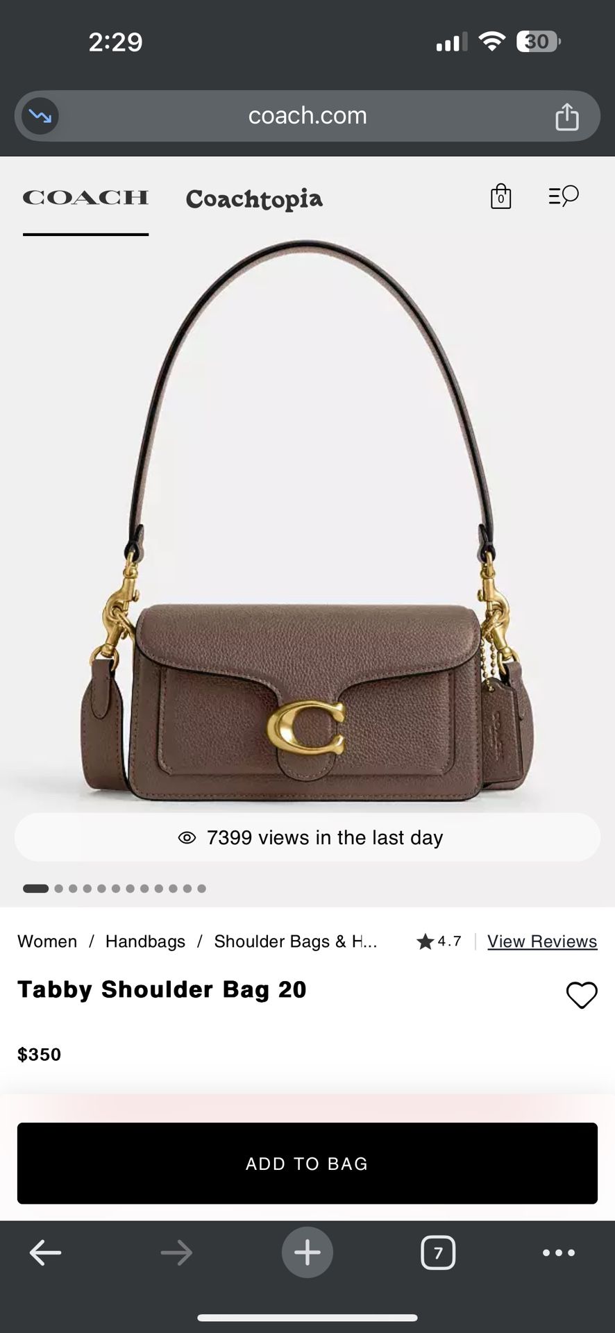 Coach Tabby Shoulder 20