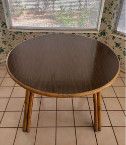 42” Rattan Dining Table With Extender, Sturdy Construction