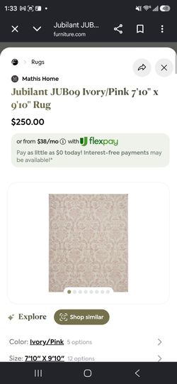 Jubilint ivory/pink rug  94" x 118"