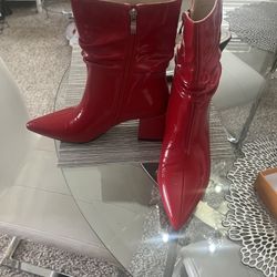 Red Short Boots Brand New Size 9.5