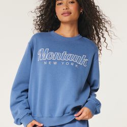 Easy Montauk New York Graphic Crew Sweatshirt