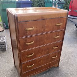 Dresser, 4 Drawers, Cherry  Laminate,  Circa 1970, Retro Knobs Delivery