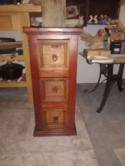 Beautiful wooden nightstand, cabinet