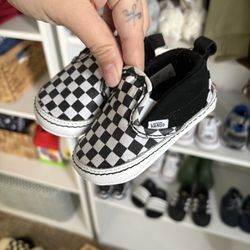 Checker Vans Slip Ons 