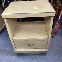 Glass Top, Nigth Stand, Good Condition, Measurement 27”T, 19 1/2”W, 15”D 