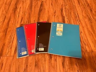4 New Spiral Notebooks – College Ruled – $5