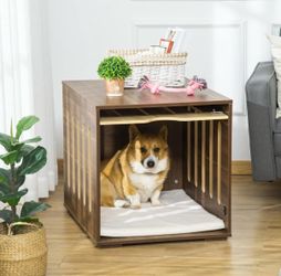 Dog Crate End Table with Removable Door Panel