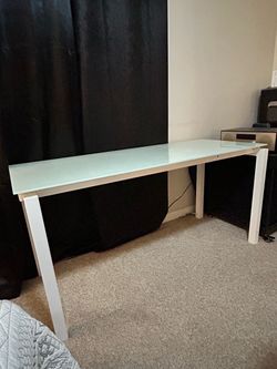 Glass and metal table