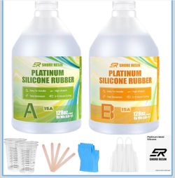 2 Gallon Platinum Cure Silicone for Mold Making – 15A Flexible, Tear-Resistant, Food-Safe Casting Silicone for High-Detail Professional & Industrial P