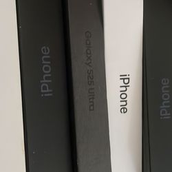 Iphone and samsung boxes