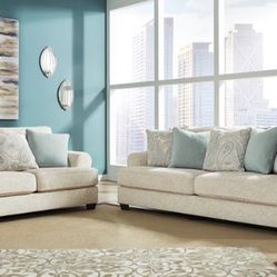 Monaghan Sandstone Sofa and Loveseat