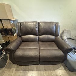 Leather reclining  couch