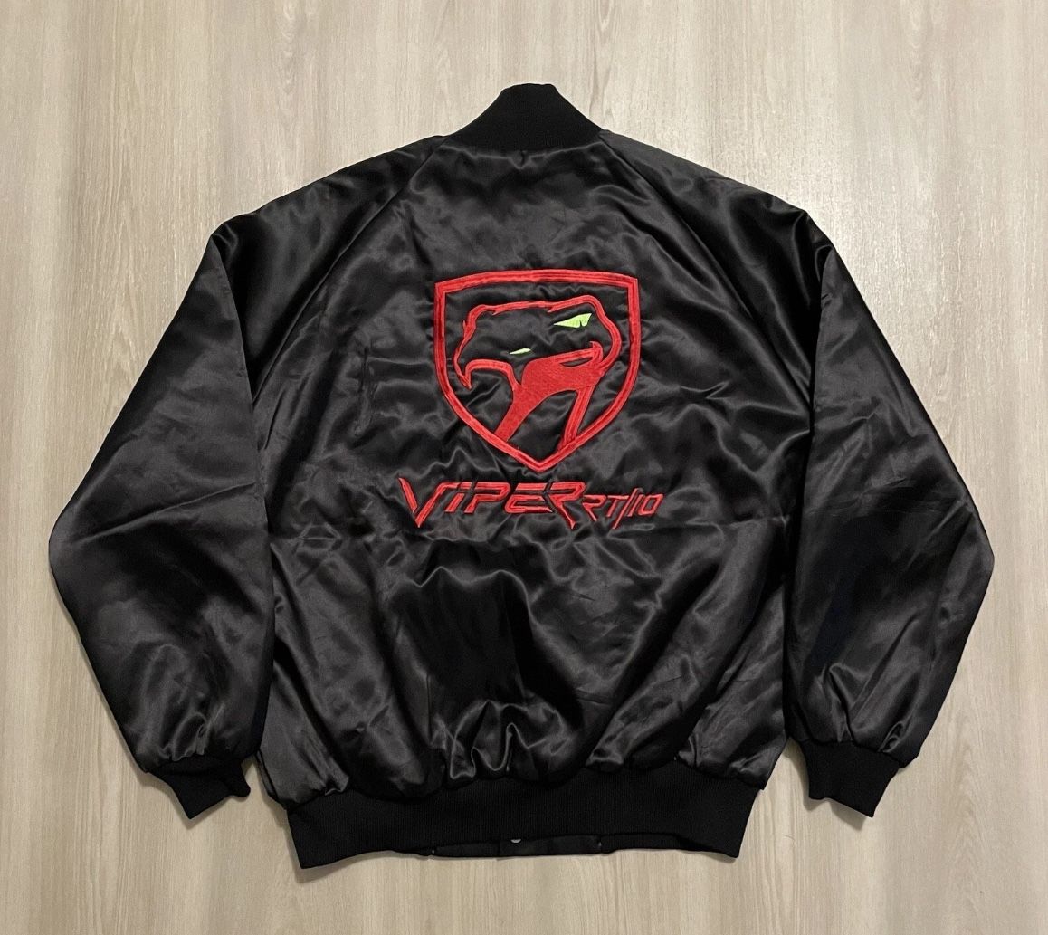 Vintage Dodge Viper RT/10 Insulated Nylon Bomber Jacket Mens Large