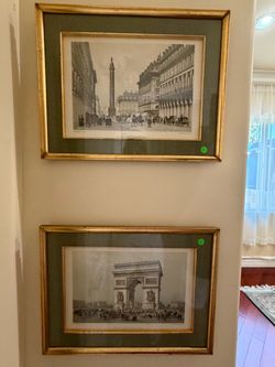 Vintage Framed Art Collection - Paris Prints, Botanical Illustrations,  Gold Relief Plaque &more