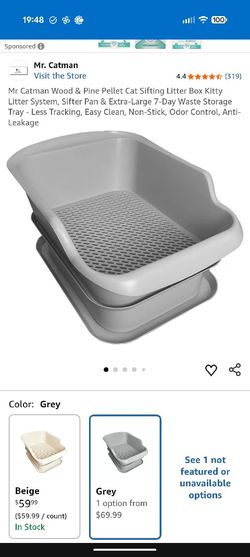 Sifting Litter Box Plus Full Bag Of Pine Pellets