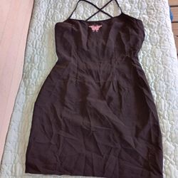 H&M divided black open back mini dress Sz S