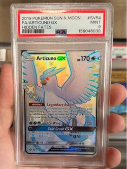 2019 Pokémon Articuno GX SV54 Shiny GX Rare Hidden Fates Shiny Vault Pokemon Psa