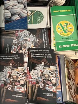 Huge lot of sports vintage media guides programs magazines NBA NFL MLB