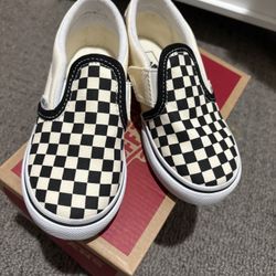 Checkered Vans Kids Size 10 Slip On 
