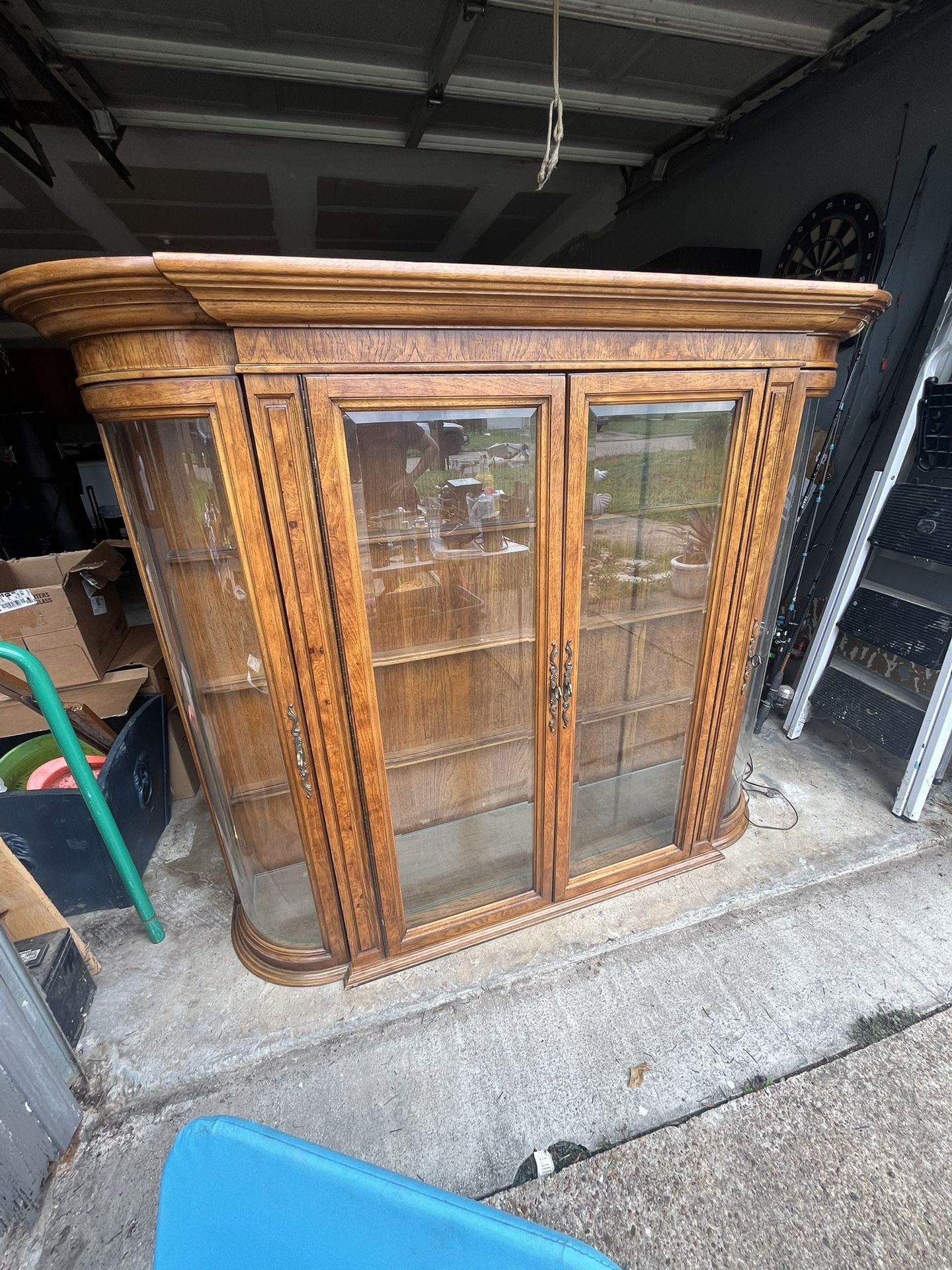 Vintage Curved Curio China Cabinet